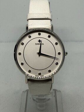Swiza Plana Women's Swiss Quartz Silver Dial Leather Watch 0921.10